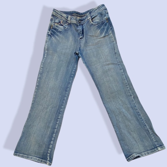 Arizona Jean Company Other - Arizona Bootcut Plus Sized Jeans Sz 14 1/2 Embroidery Rhinestones